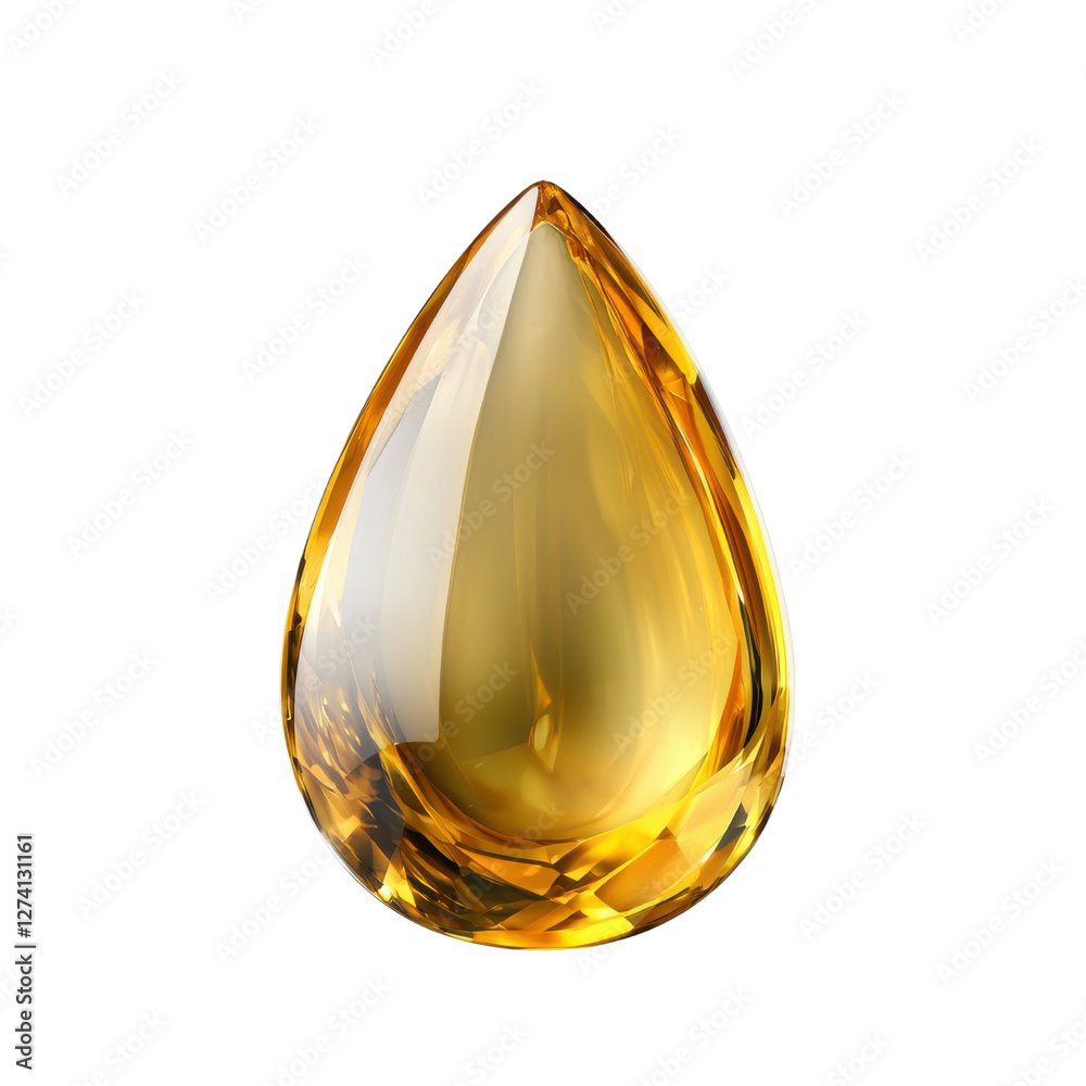Stunning golden teardrop shape crystal with reflective surface showcasing intricate light refractions and a smooth polished exterior, perfect for design use Stunning golden teardrop shape crystal with reflective surface showcasing intricate light refractions and a smooth polished exterior, perfect for design use