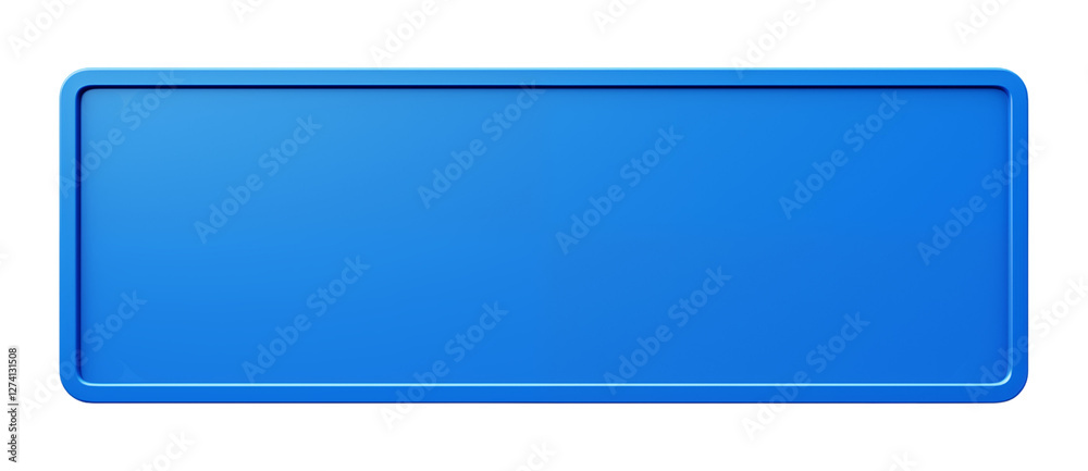 Blue blank street sign isolated on a transparent background, front view. Generative ai Blue blank street sign isolated on a transparent background, front view. Generative ai