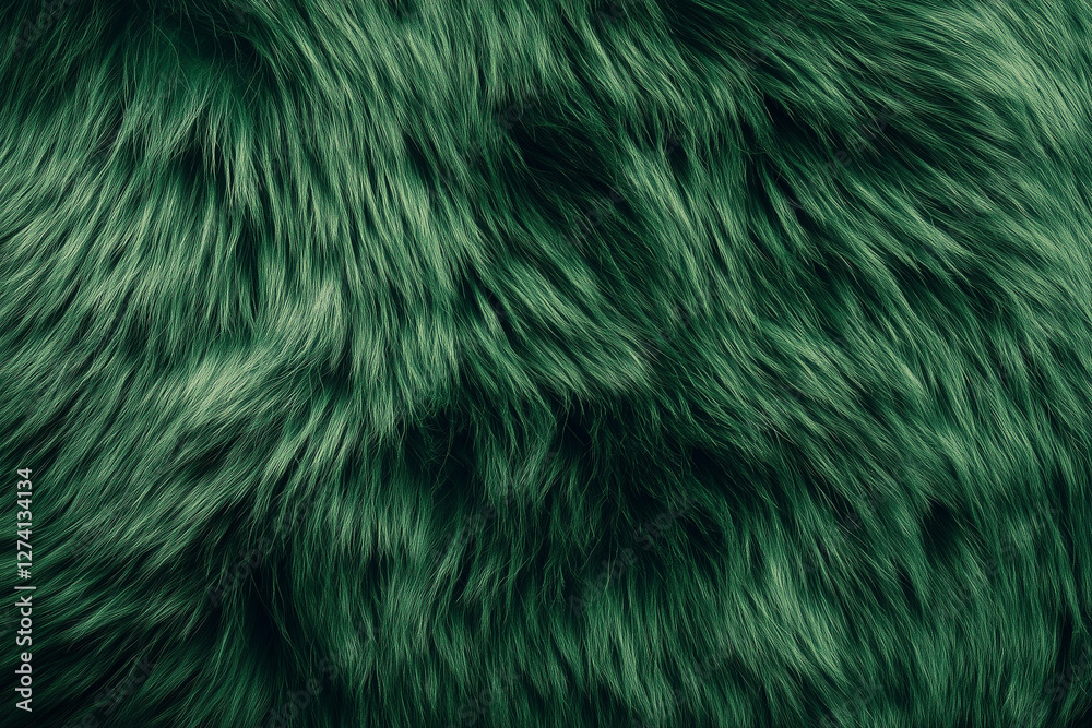Fototapeta premium Green fur background