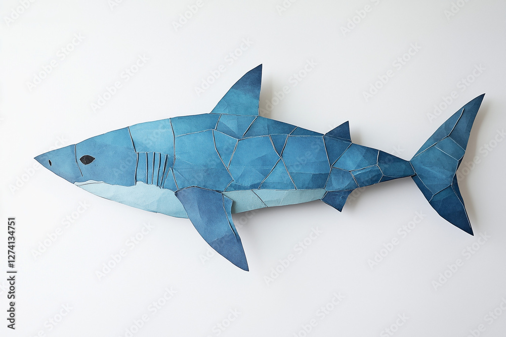 Fototapeta premium Digital illustration of a shark in an artistic style