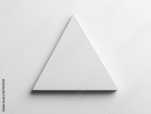 Isolated white triangle on white background
