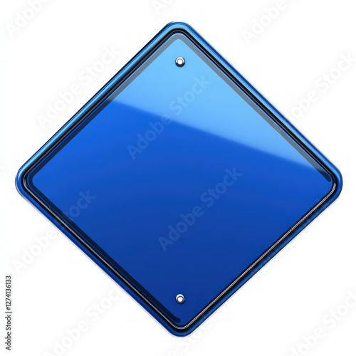 Blue Road Sign Isolated