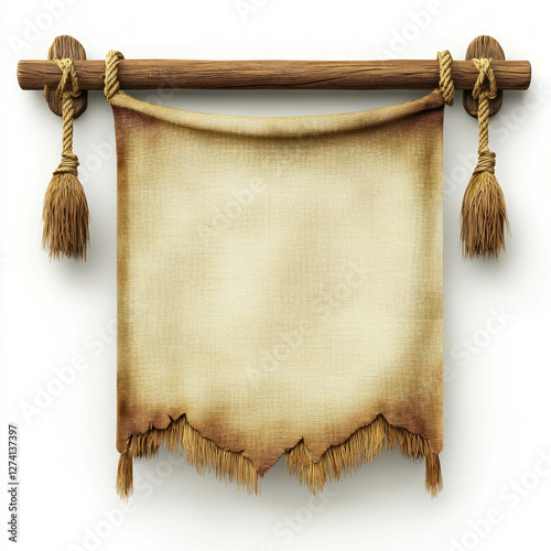 Hanging Empty Banner Isolated