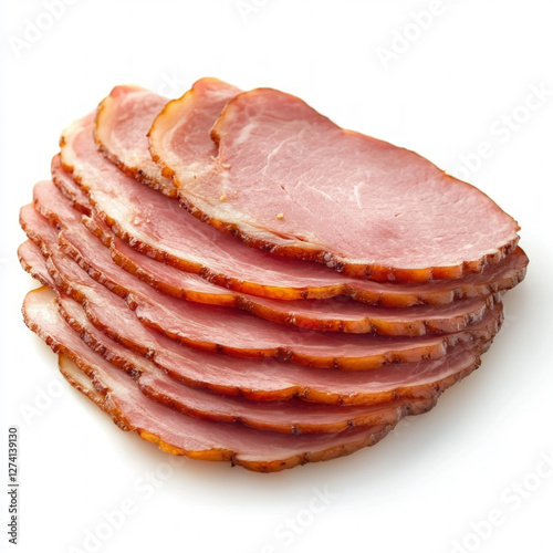 Sliced Ham Isolated
