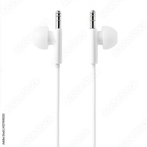 White Earphones Isolated