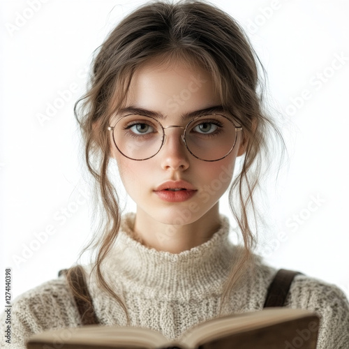 Woman Reading Isolated
