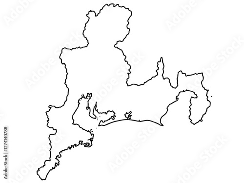 少しゆるい白い東海地図 中部日本 旅行