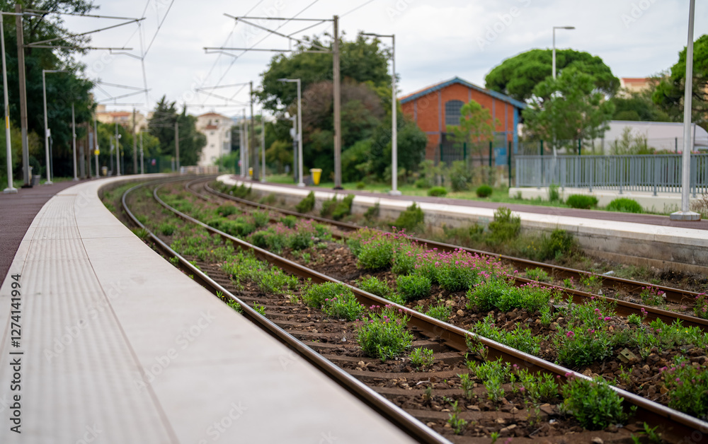 Fototapeta premium Typical country train station in France.