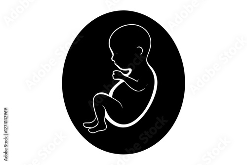 Human fetus silhouette