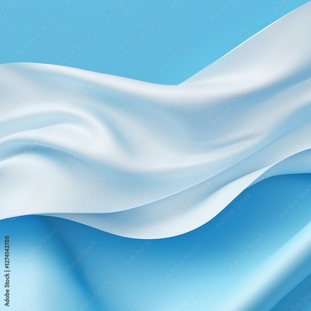 Silk fabric flowing on light blue backdrop. Abstract art for website design or presentation Silk fabric flowing on light blue backdrop. Abstract art for website design or presentation