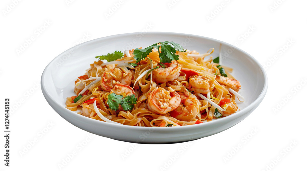 Thai Noodles Plate on transparent background PNG. Thai Noodles Plate on transparent background PNG.