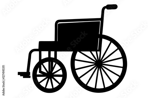 Wheelchair Silhouette on white background