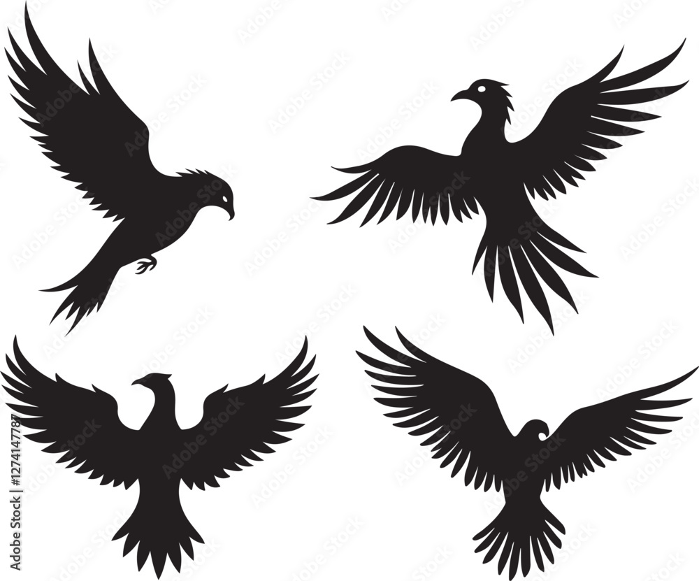 Obraz premium Elegant Bird Silhouette Vector.