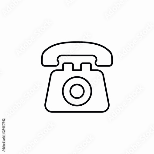 landline number icon sign vector