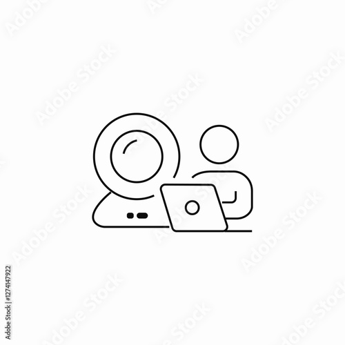 laptop camera videocall icon sign vector