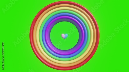 Rainbow celebrate pride month, pride LGBT rainbow heart - lesbian gay bisexual transgender love concept. Gender equality, Looped Cartoon Rainbow 3d animation. Gay pride concept, stop motion