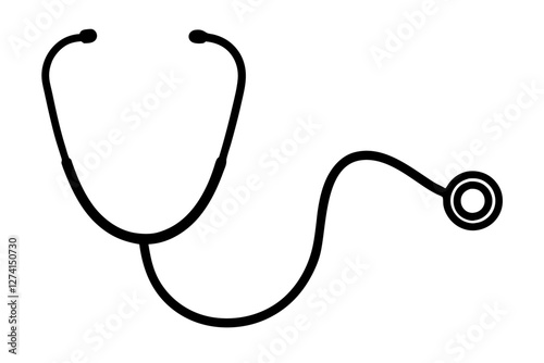 Stethoscope icon silhouette on white background