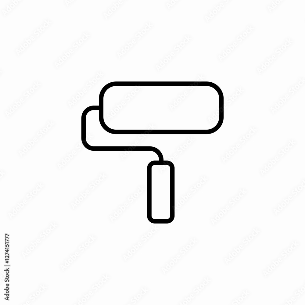 roller brush icon sign vector