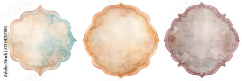 Watercolor frames, decorative borders, soft pastel colors, artistic design elements, vintage style, versatile backgrounds.