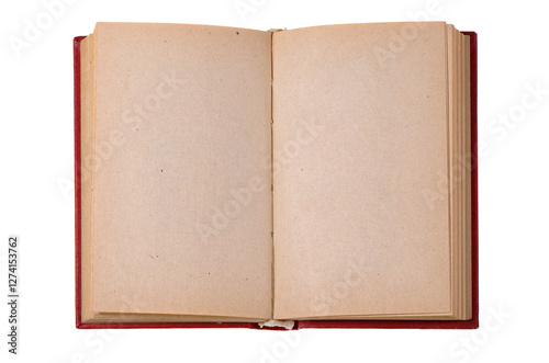 Old book pages isolated on white background