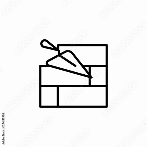 trowel wall icon sign vector