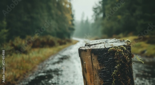 Wallpaper Mural stump on the roadside in the forest Torontodigital.ca