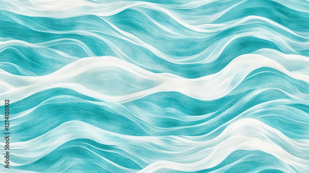 Turquoise Ocean Waves Abstract Background Seamless Pattern for Summer Design Projects Turquoise Ocean Waves Abstract Background Seamless Pattern for Summer Design Projects