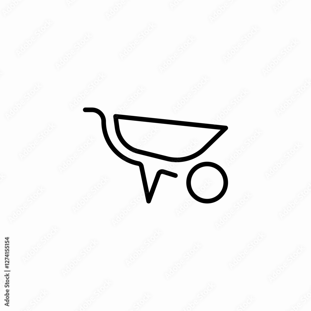 wheerbarrow tool icon sign vector wheerbarrow tool icon sign vector