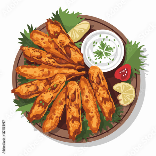 Crispy Indian Pakoras on a Plate