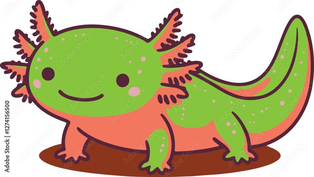 A simple Axolotl vector style with white background A simple Axolotl vector style with white background