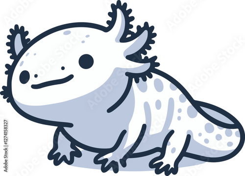 A simple Axolotl vector style with white background 