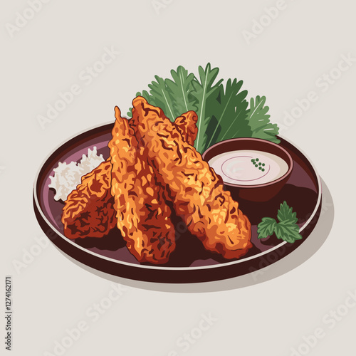 Crispy Indian Pakoras on a Plate