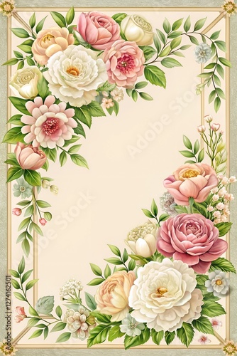 Floral wedding invitation greeting card elegant design template