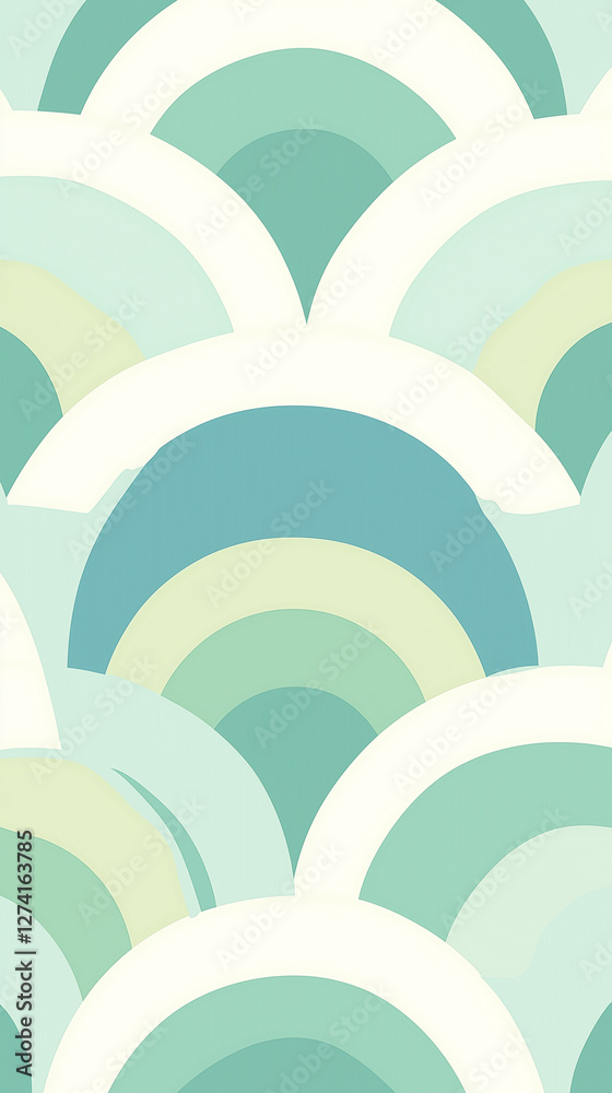 Arching forms in green shades vertical