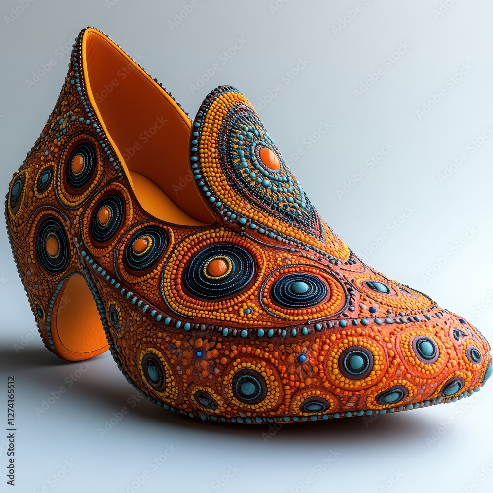 Obraz premium Modern futuristic design of avant-garde shoes by young designer Alen Beni, asan idea of ​​a concept for making a fashion collection. Isolated, on a graybackground.