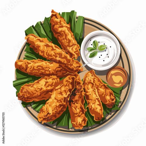 Crispy Indian Pakoras on a Plate