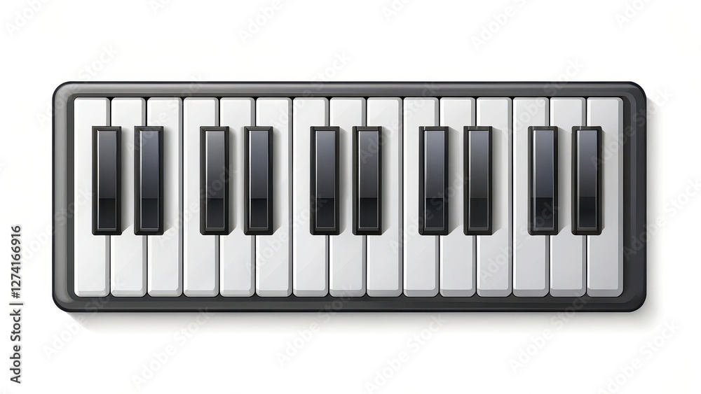 Naklejka premium Mini Keyboard on White Background