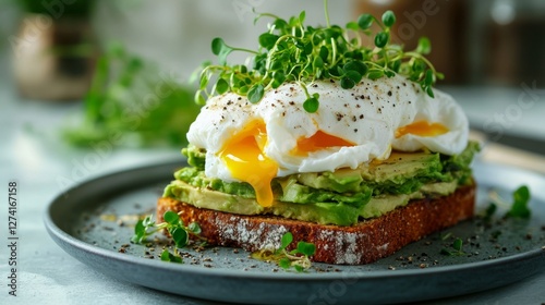 Avocado Toast with Poached Eggs photo