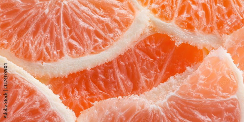 Close-up of Pink Grapefruit Segments Close-up of Pink Grapefruit Segments