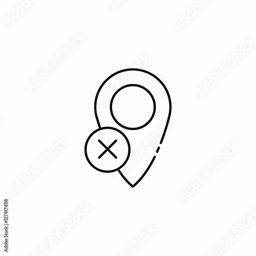 location removal icon sign vector