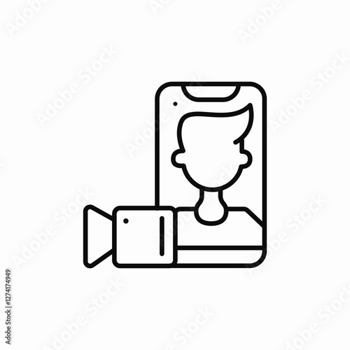 mobile videocall icon sign vector