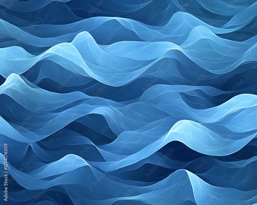 Fototapeta premium Abstract blue waves, ocean texture, background