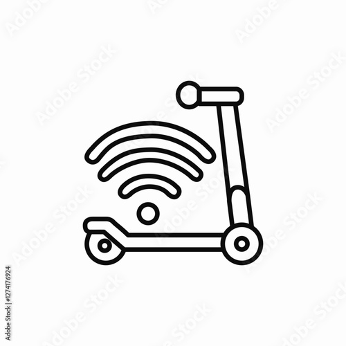 scooter connection icon sign vector