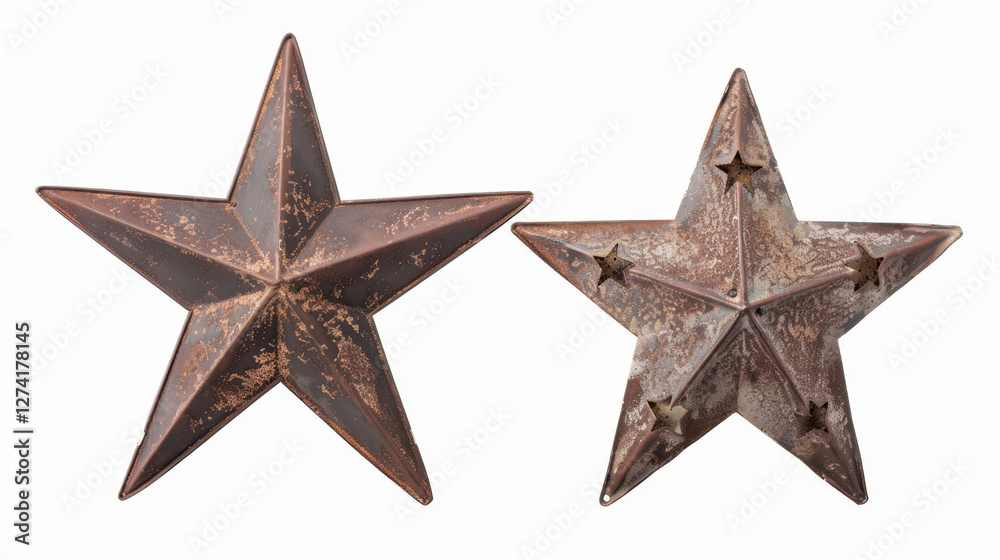 Obraz premium rusty metal star isolated on white