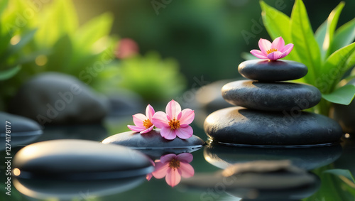 Smooth Stones and Flowers, Zen Garden