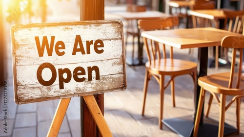 Owner's small business shop welcomes customers with open sign in sunlit environment