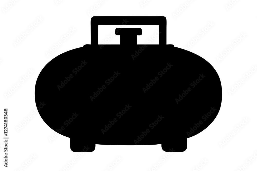 Fototapeta premium Gas tank Silhouette on white background