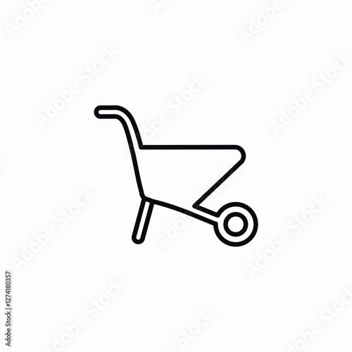 wheelbarrow use icon sign vector