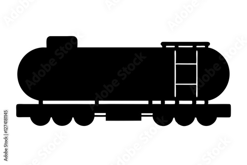 Oil tank train silhouette
