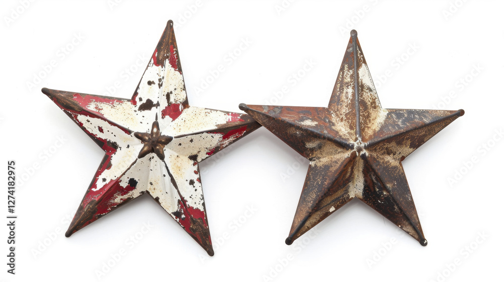 Obraz premium rusty metal star isolated on white